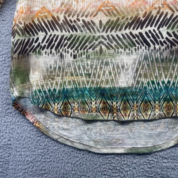 CHICO'S Boho Top Women's 0 Small Abstract Artsy Print Casual Lightweight - Picture 7 of 10